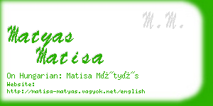 matyas matisa business card